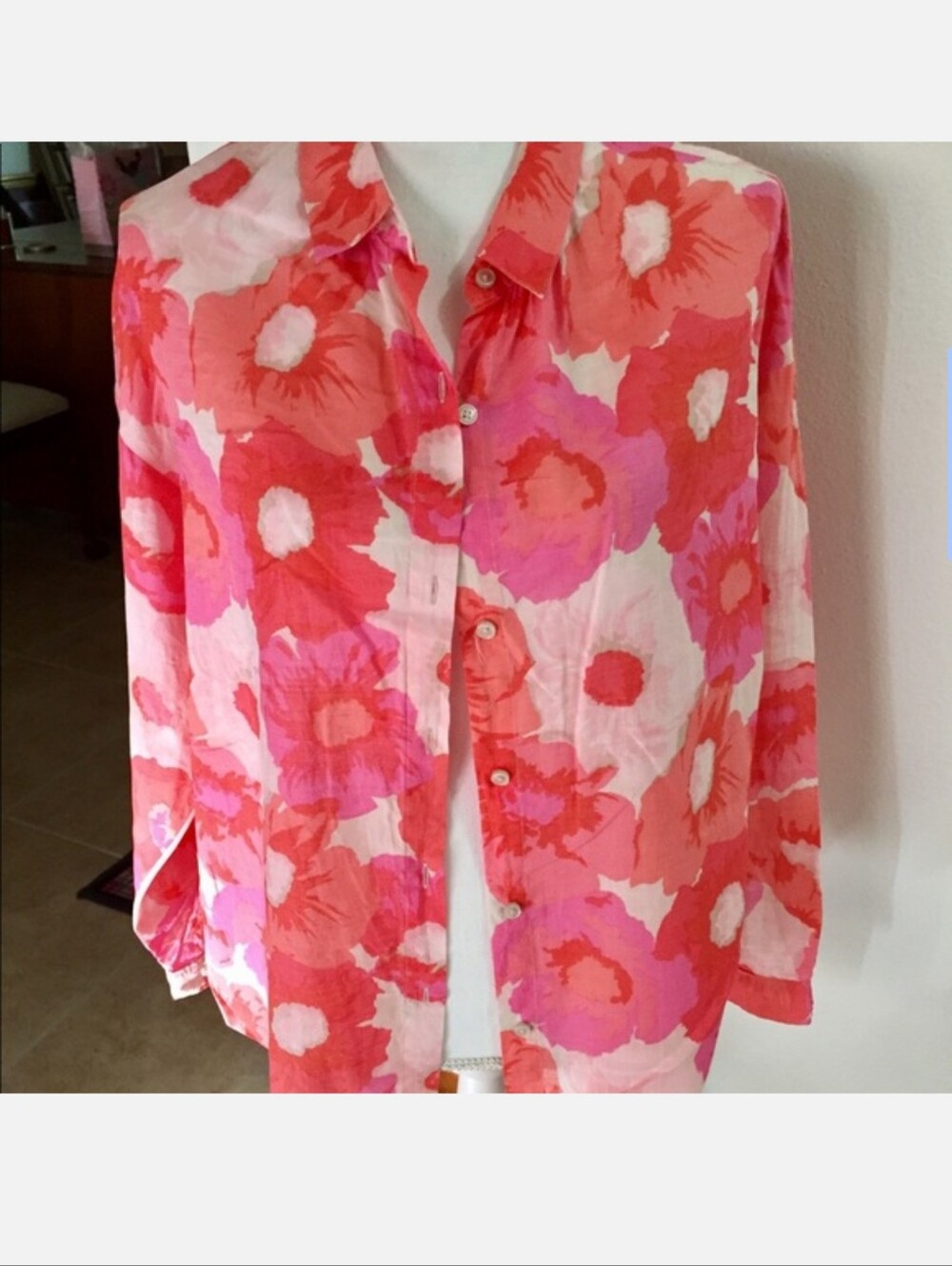LOFT Floral Button-Down Blouse